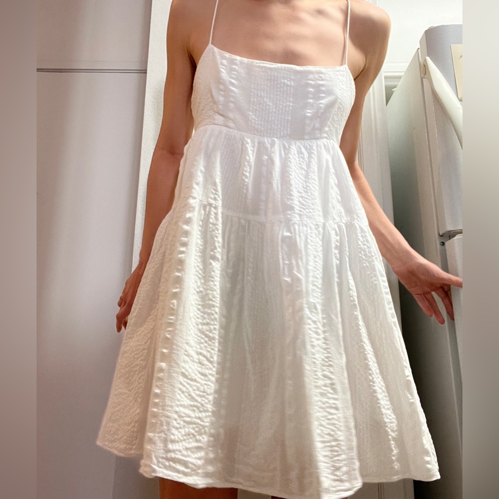 Aritzia white summer babydoll dress
